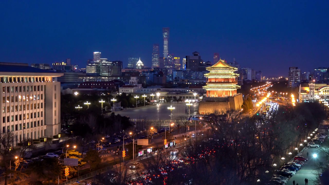 北京正阳门夜景视频素材