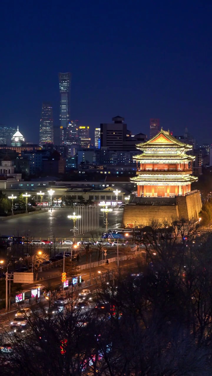 北京正阳门夜景视频素材