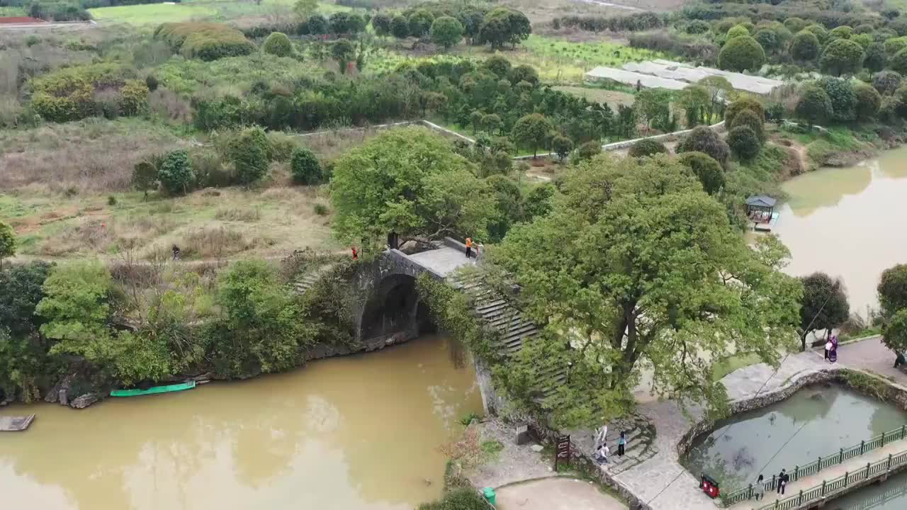 航拍桂林富里桥视频素材