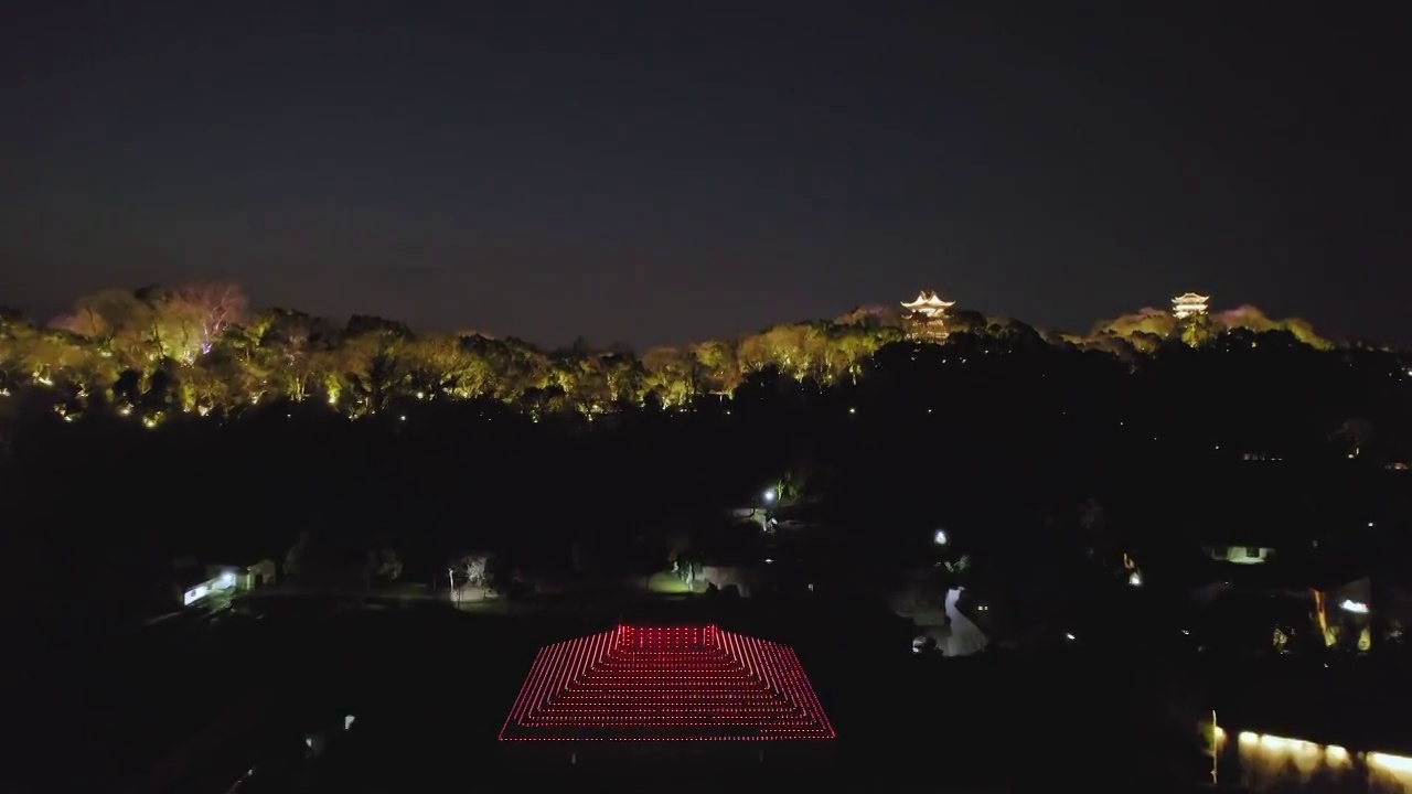 绍兴博物馆,越王城广场夜景视频素材