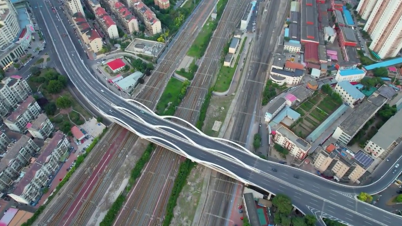 天津傍晚天空城市建筑高楼航拍视频素材