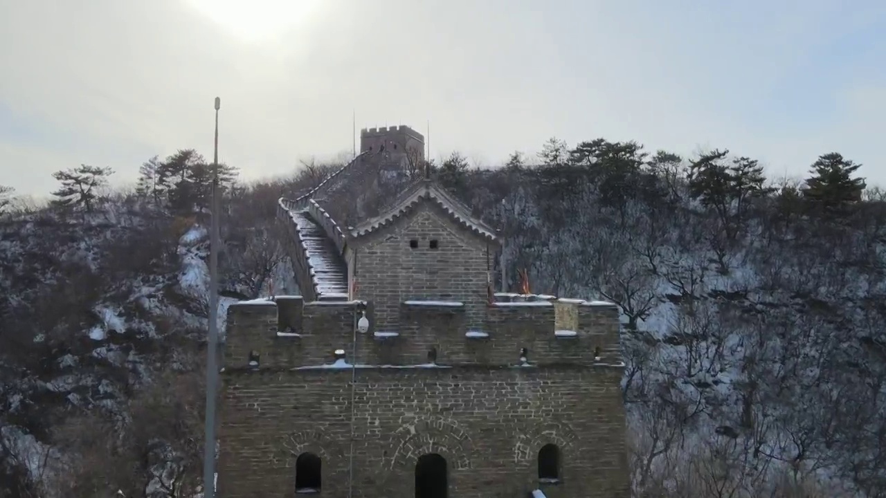 雪后天晴水长城视频素材