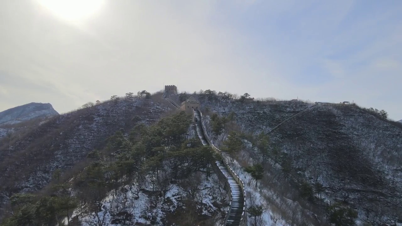 雪后天晴水长城视频素材