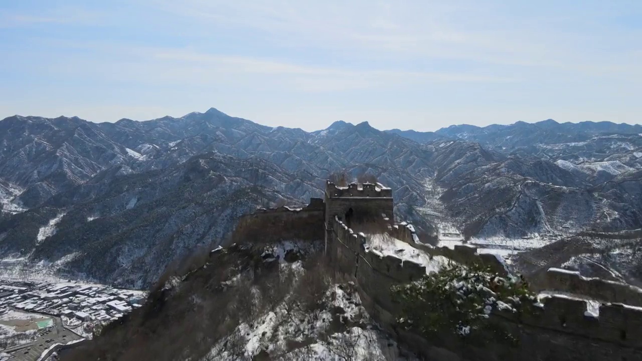 雪后天晴水长城视频素材