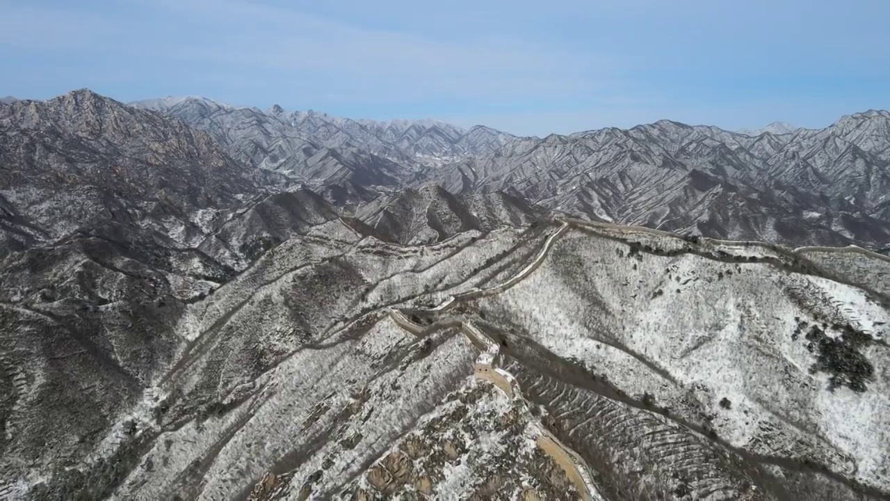 雪后天晴水长城视频素材