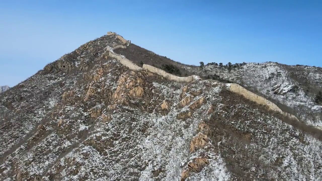 雪后天晴水长城视频素材