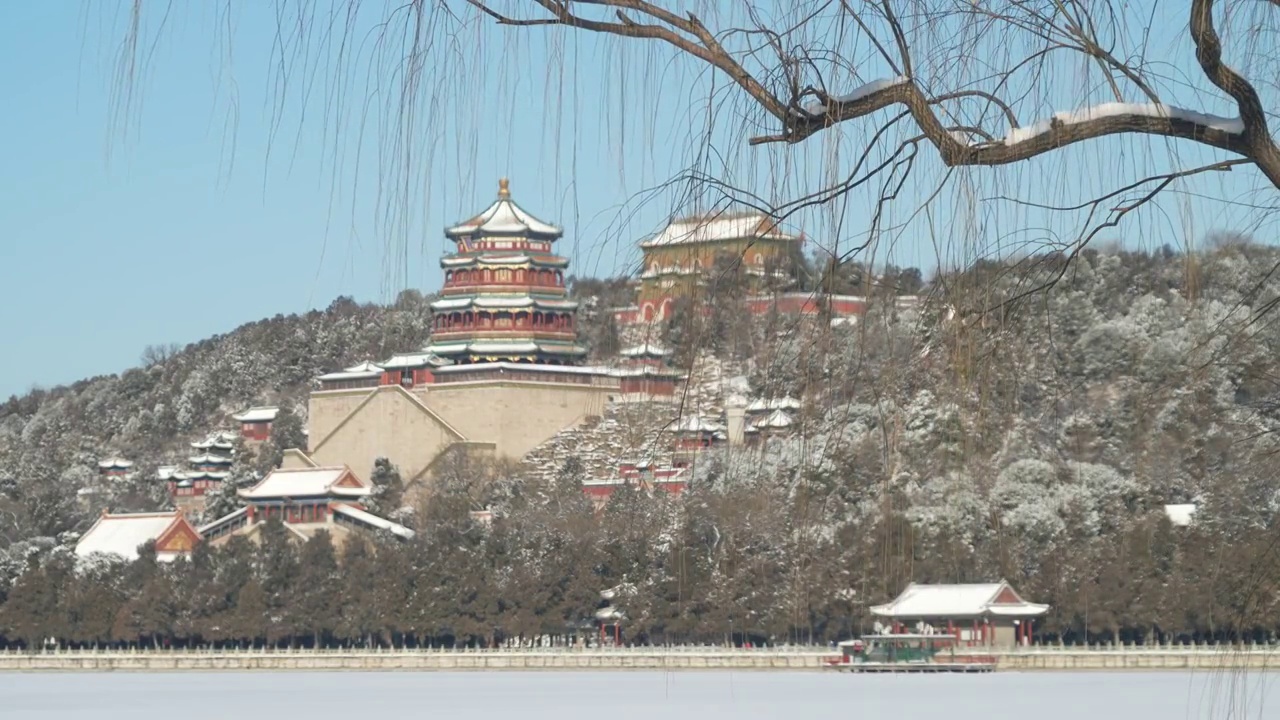 雪后颐和园视频素材