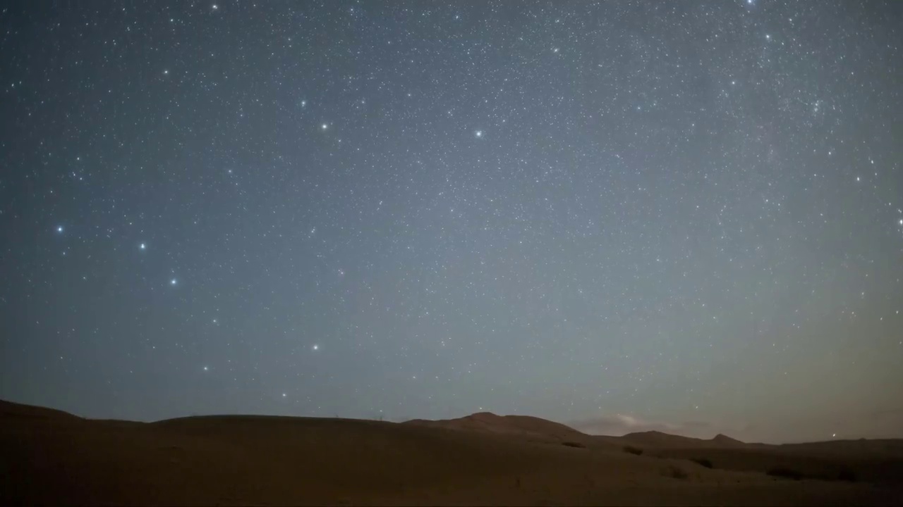 星空延时：巴丹吉林沙漠北斗七星旋转视频素材