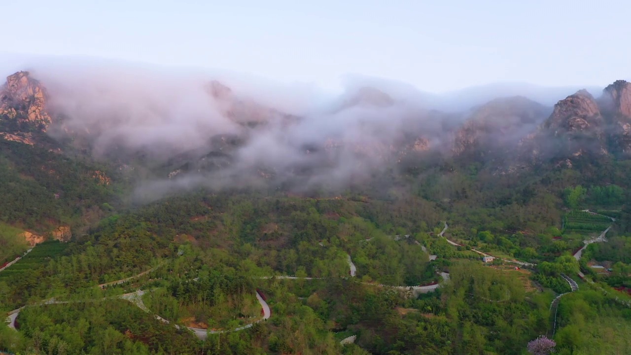 山东青岛浮山，平流雾，云瀑视频素材