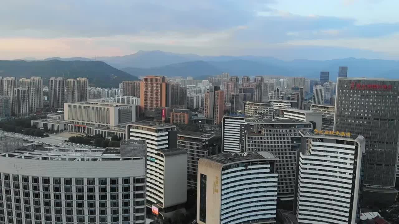 福建省,龙岩市,城市风光,日出,日落视频素材