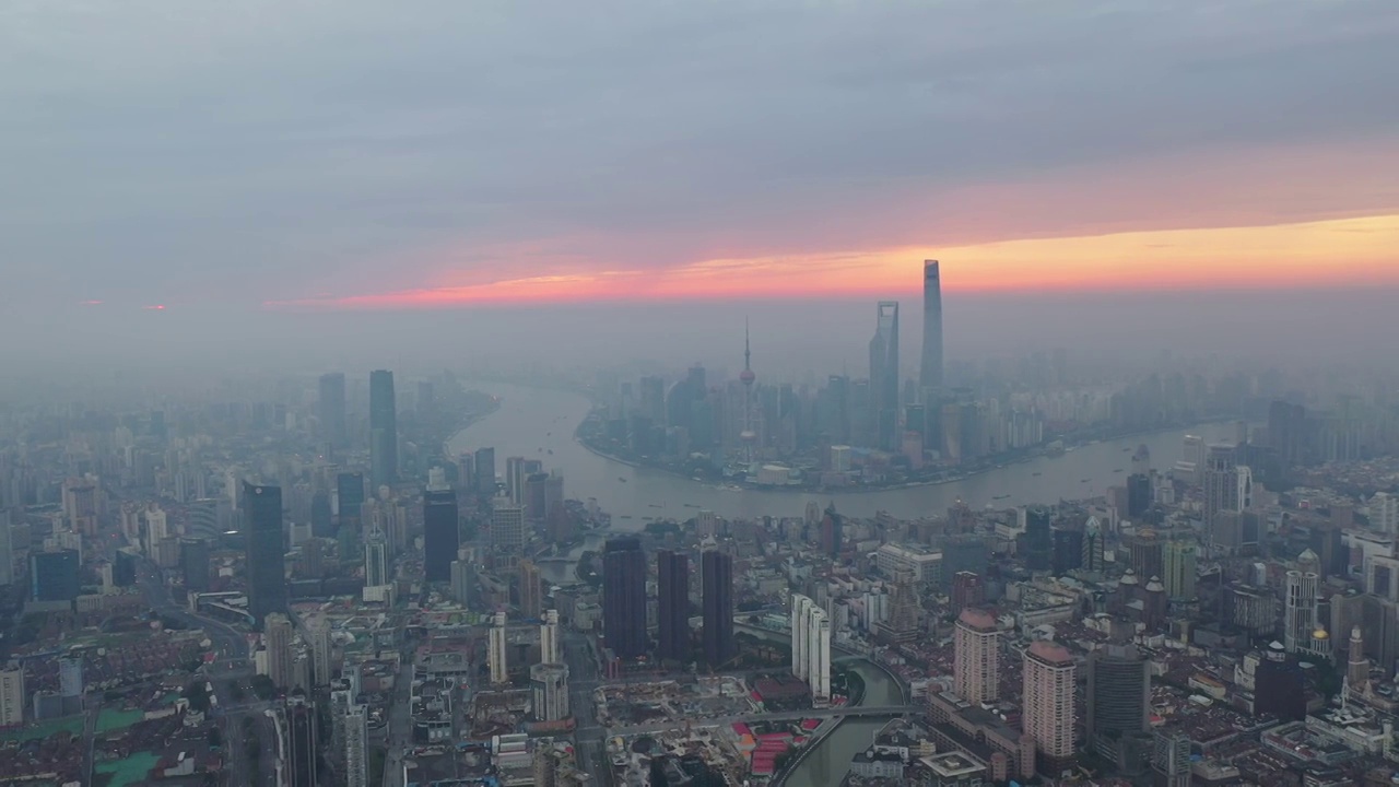 上海外滩陆家嘴城市建筑风光视频素材