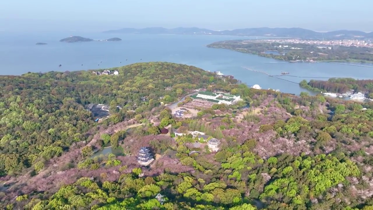 太湖鼋头渚风景区 鹿顶山俯瞰视频素材