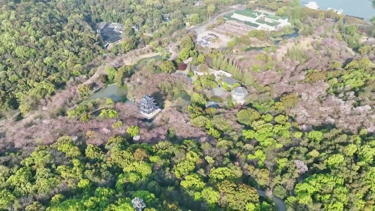 太湖鼋头渚风景区 鹿顶山俯瞰视频素材