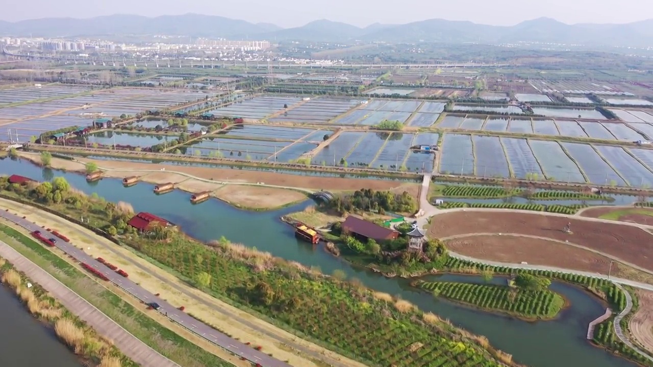 春天南京永宁镇张圩的田园风光视频素材