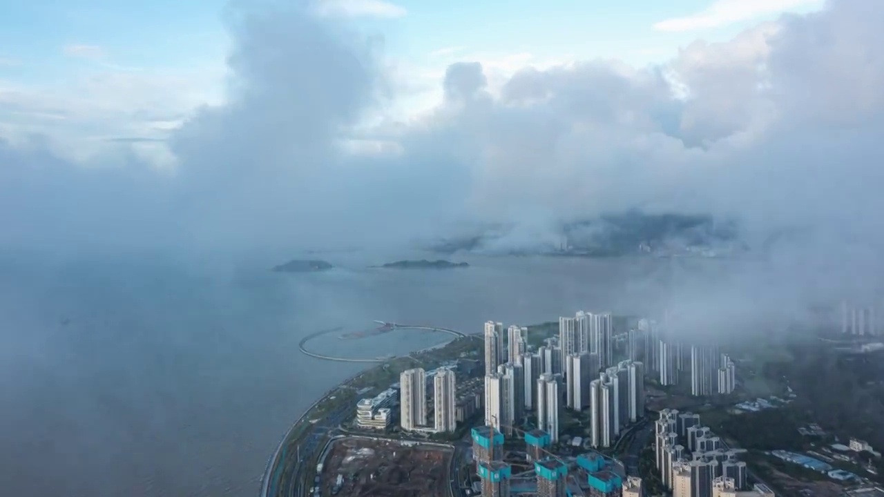 航拍珠海格力海岸视频素材