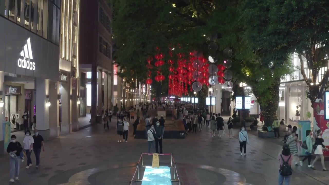 航拍广州市北京路夜景视频素材