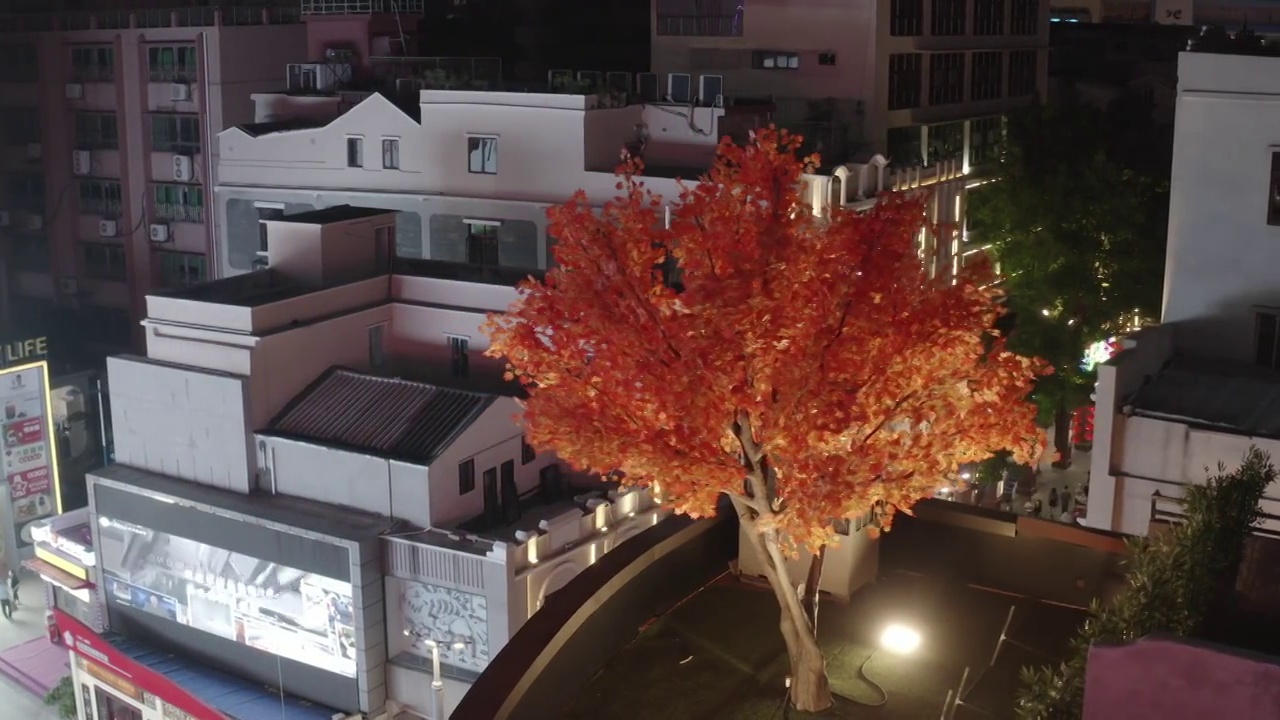 航拍广州市北京路夜景视频素材