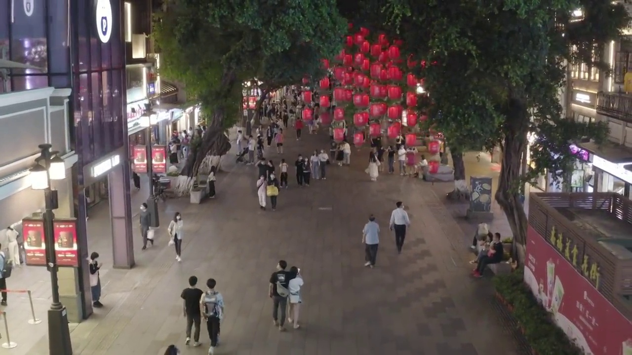 航拍广州市北京路夜景视频素材