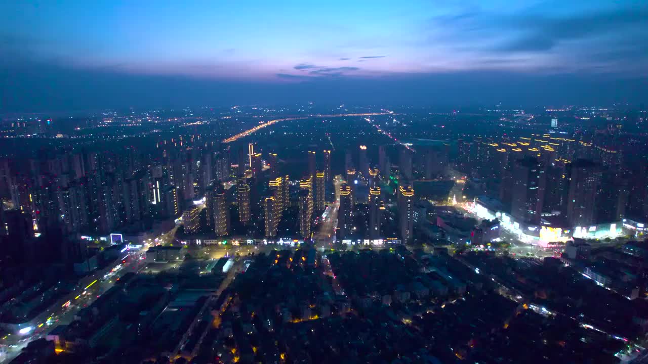 常州市武进区-夜景航拍视频素材