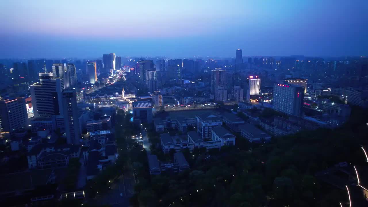 常州天宁宝塔-夜景航拍视频素材