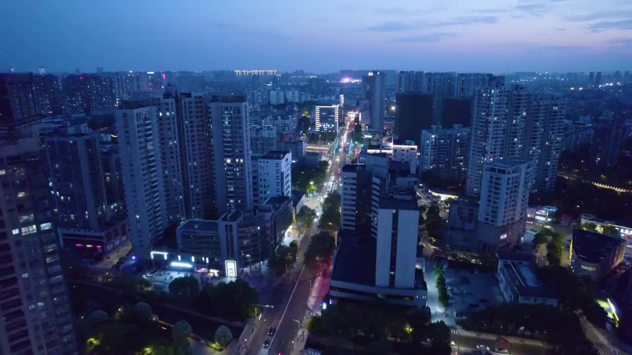 常州南大街-夜景航拍视频素材