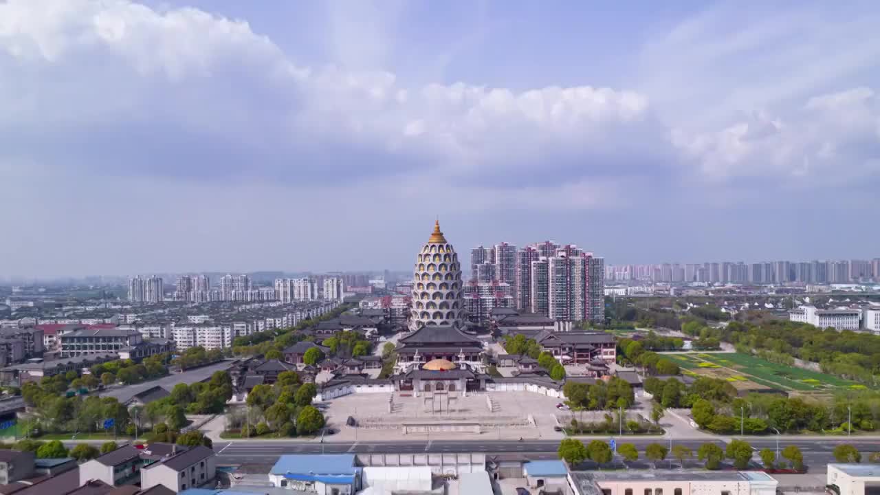 常州宝林禅寺-大范围延时视频素材