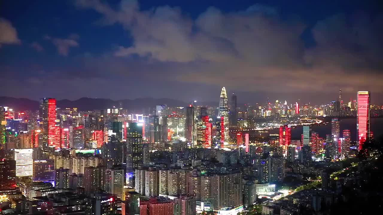 广东省深圳市夜景视频素材