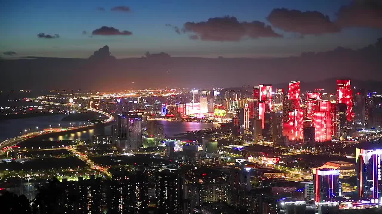 广东省深圳市夜景视频素材