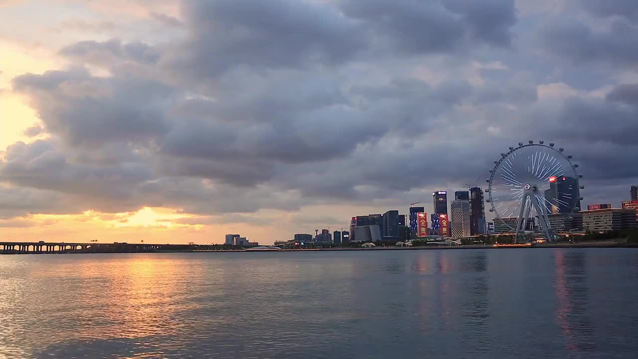 广东省深圳市前海片区夜景视频素材