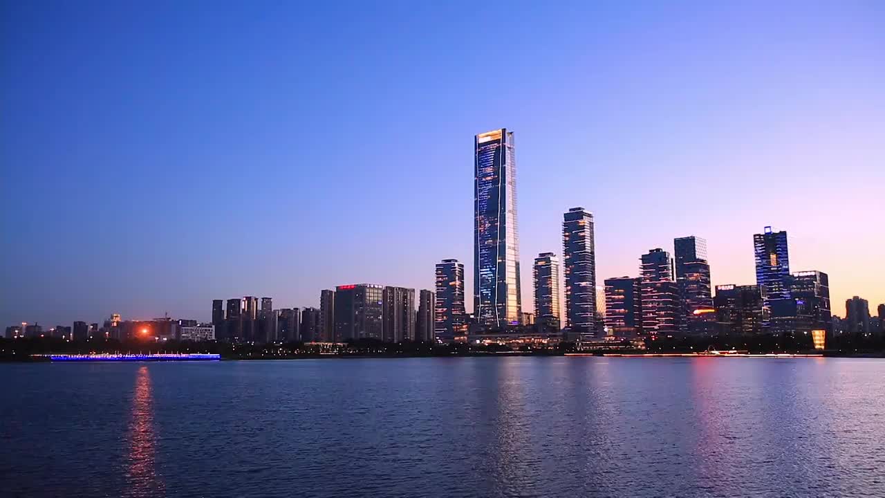 广东省深圳市后海片区夜景视频素材