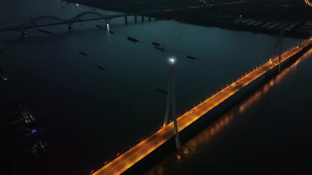 航拍江苏省南京市雨花区大胜关长江大桥视频素材