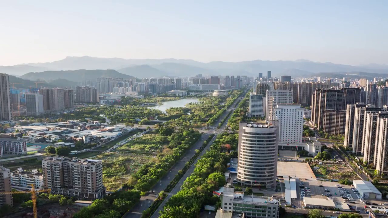 福建省,龙岩市,城市风光视频素材