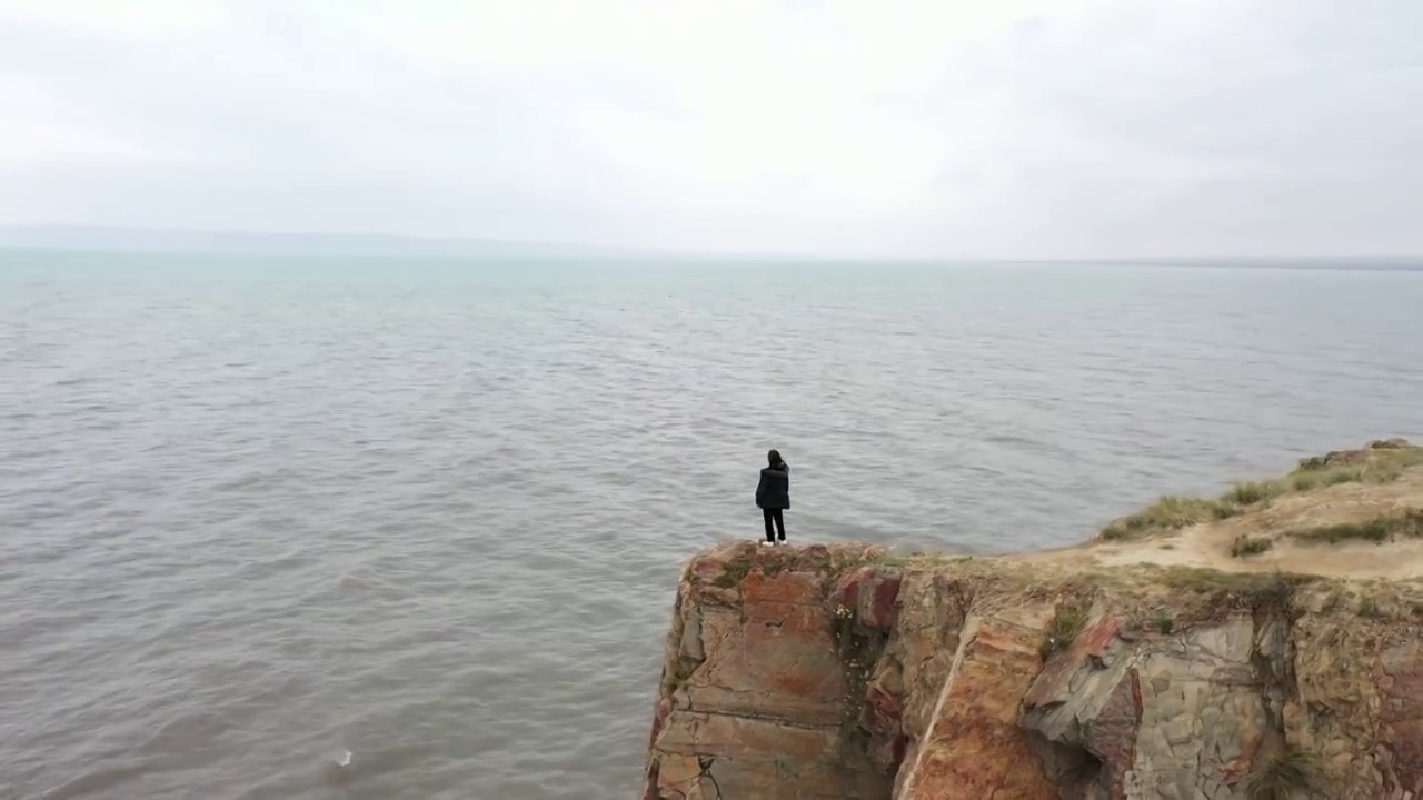 青海湖断崖视频素材