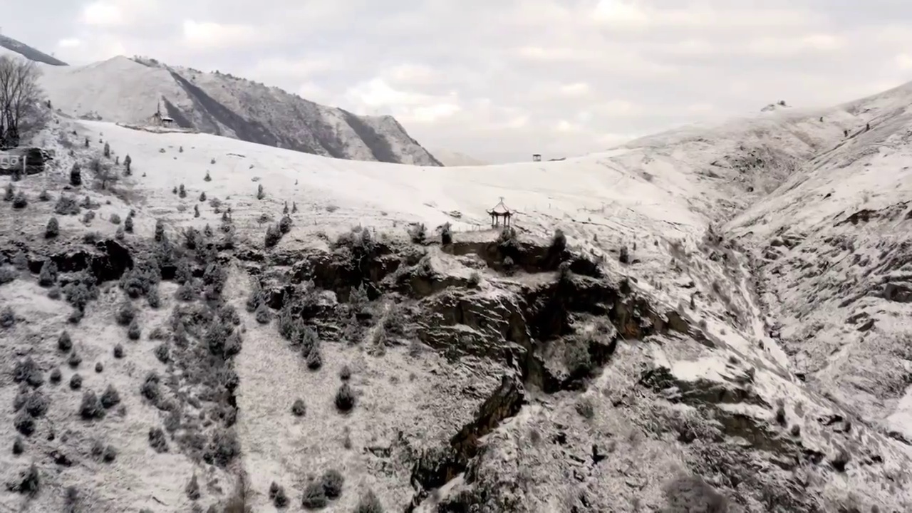 航拍四川新都桥雪景4k视频视频素材