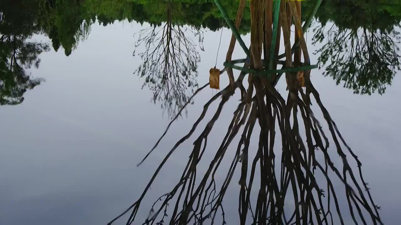 四川绵阳，水滴，喷泉，雨水，特写，水，倒影视频素材