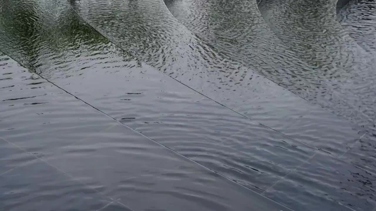 四川绵阳，水滴，喷泉，雨水，特写，水，倒影视频素材