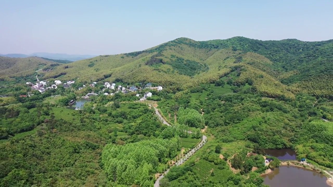 南京江宁区石塘村的石塘竹海田园风光视频素材