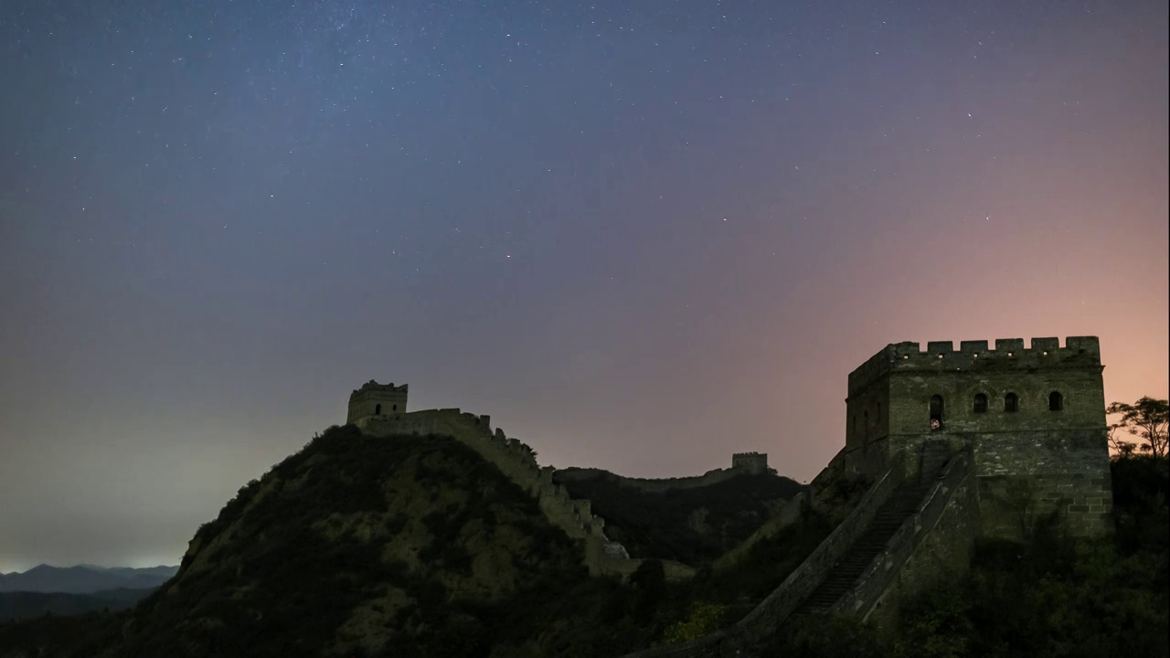 长城星空视频素材