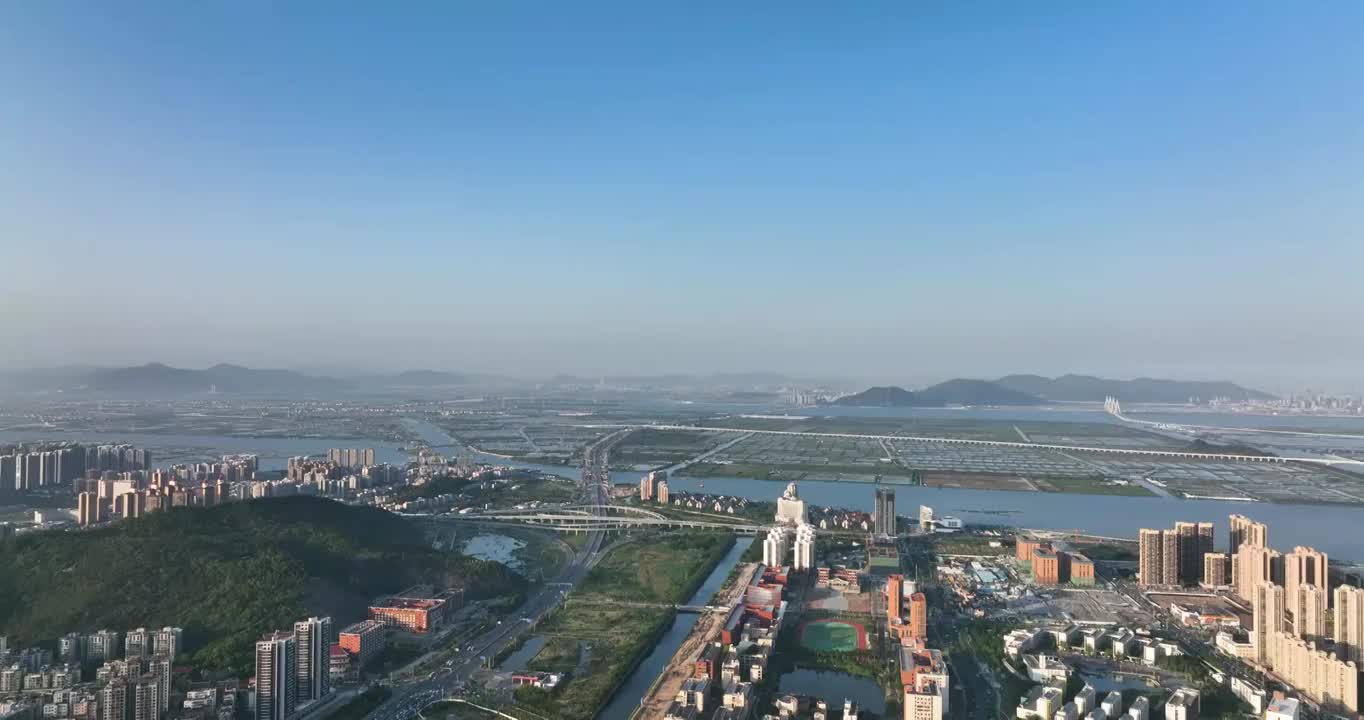 航拍珠海市金湾区航空新城视频素材