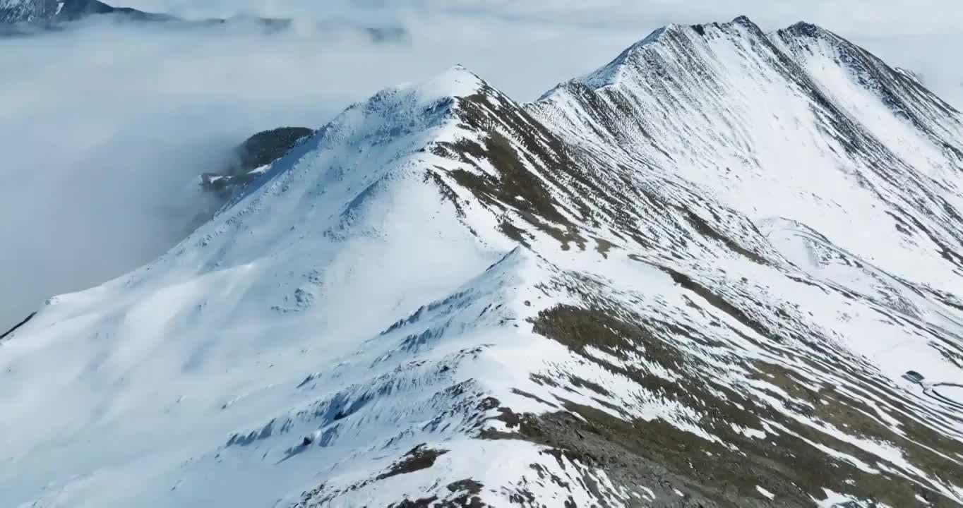 四川夹金山雪山航拍视频素材