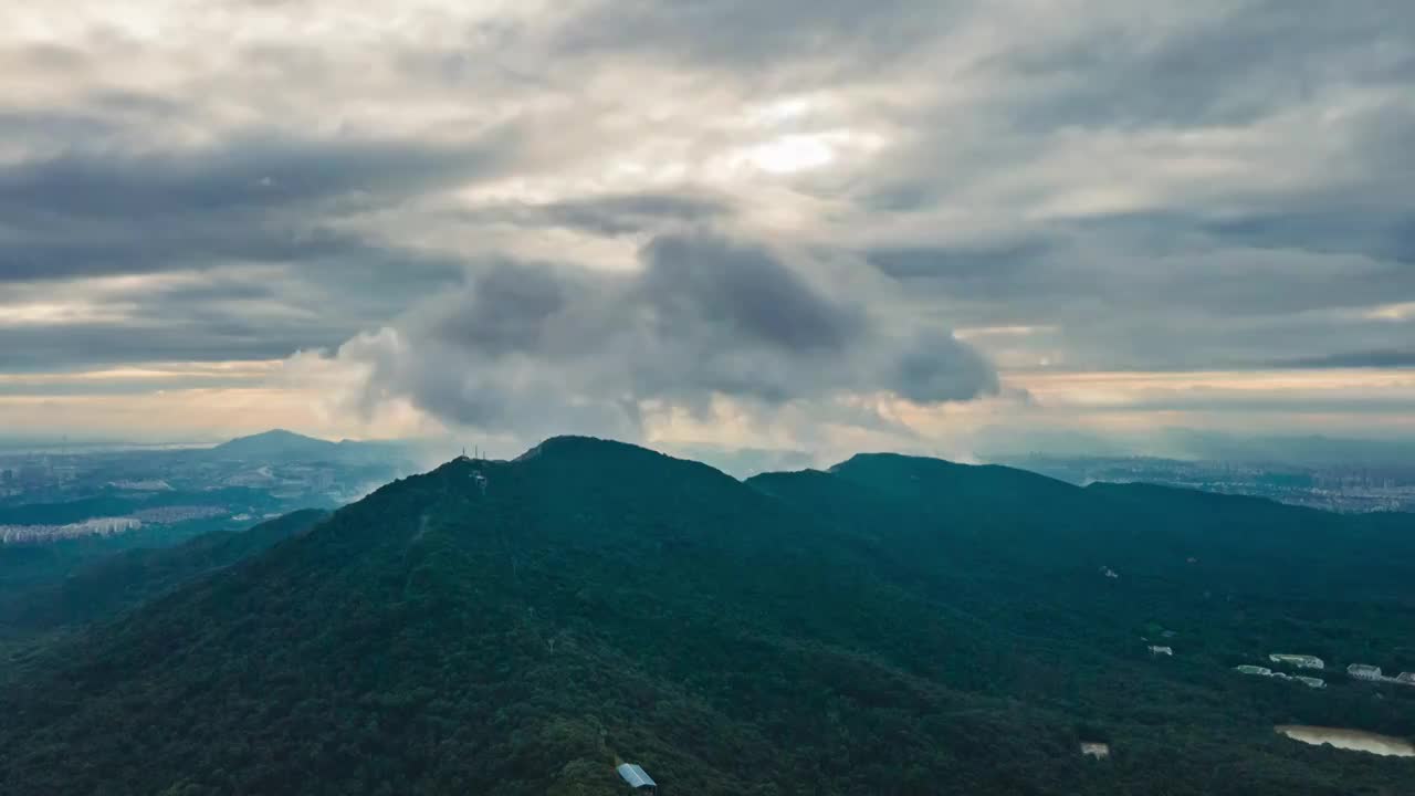 紫金山日出航拍延时视频素材