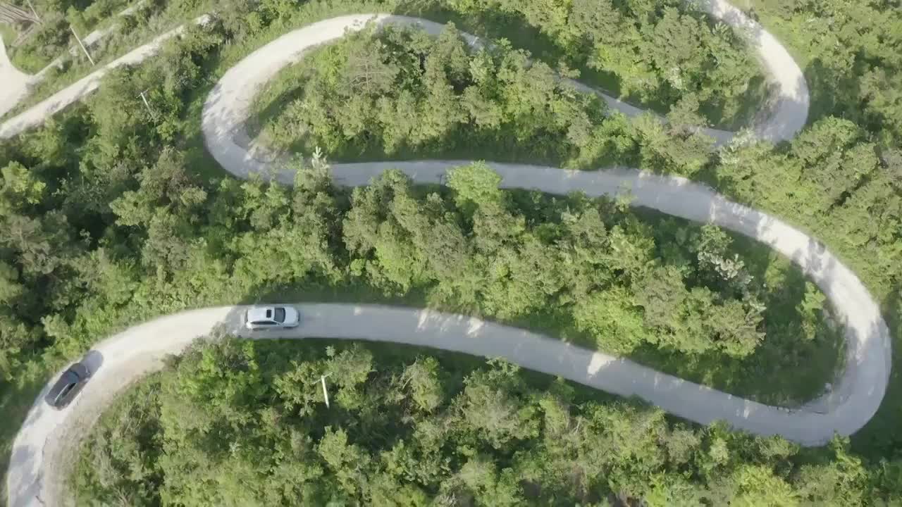 航拍湖南湘西羊峰山盘山公路log素材视频素材