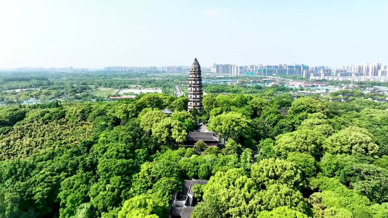 江苏苏州虎丘风景名胜区航拍视频素材