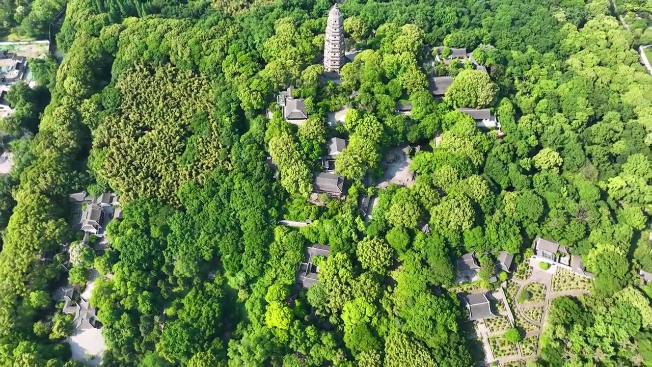 江苏苏州虎丘风景名胜区航拍视频素材