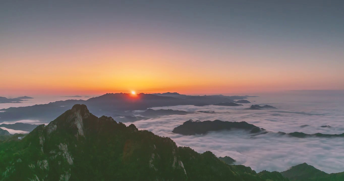 河南省洛阳市白云山旅游度假区日出云海延时摄影视频素材