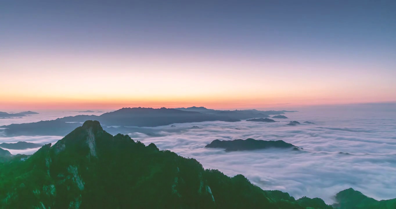 河南省洛阳市白云山旅游度假区日出云海延时摄影视频素材