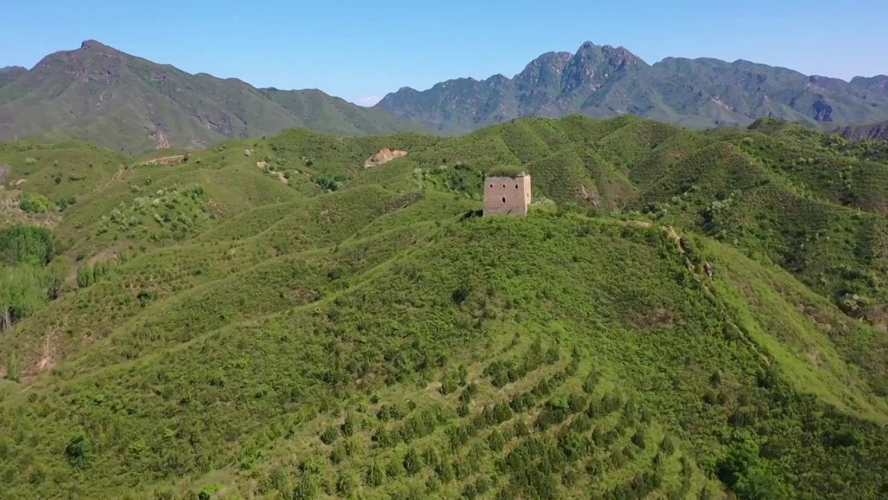 北京密云古北口卧虎山长城风光视频素材