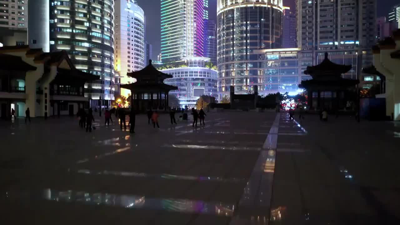 重庆城市夜景航拍视频素材