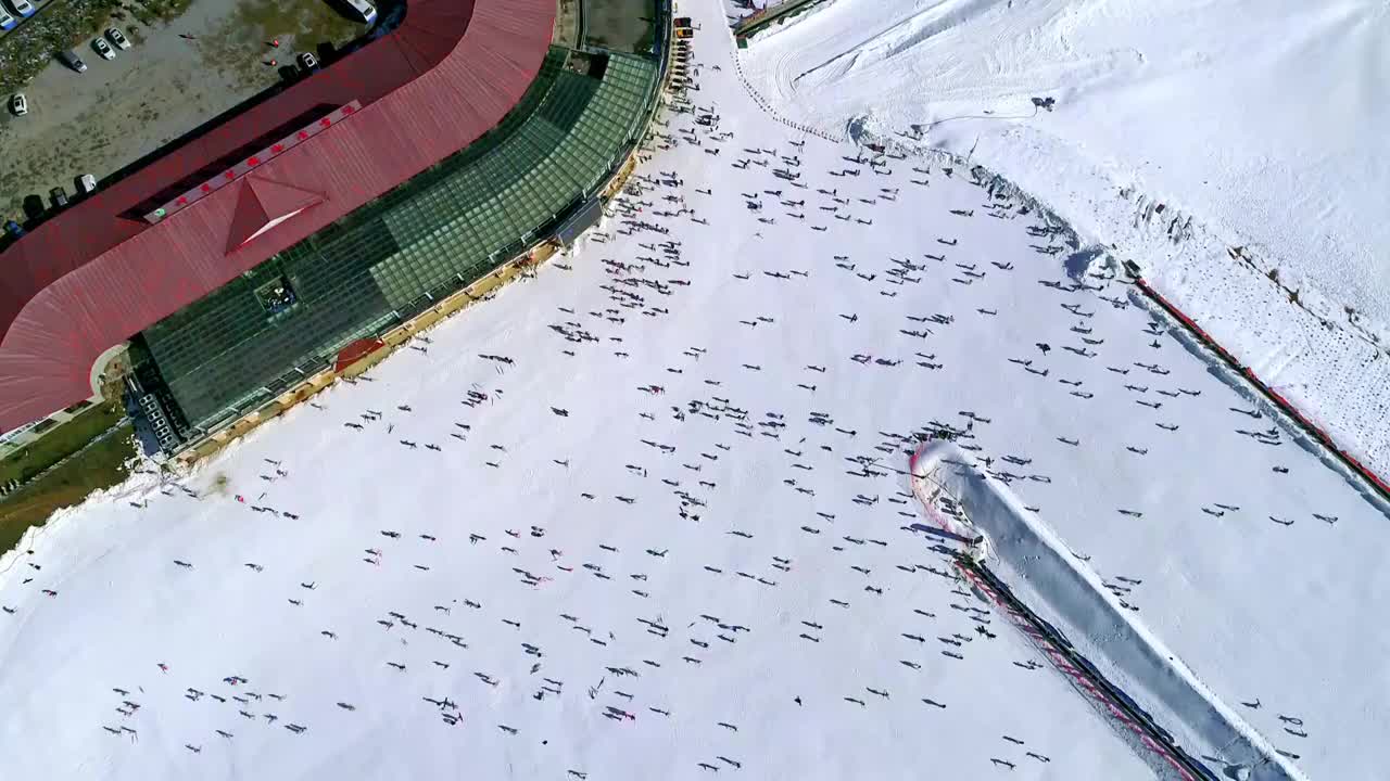 神农架滑雪场航拍视频素材