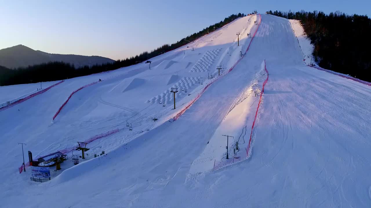 神农架滑雪场航拍视频素材